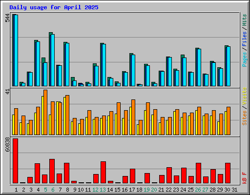 Daily usage for April 2025